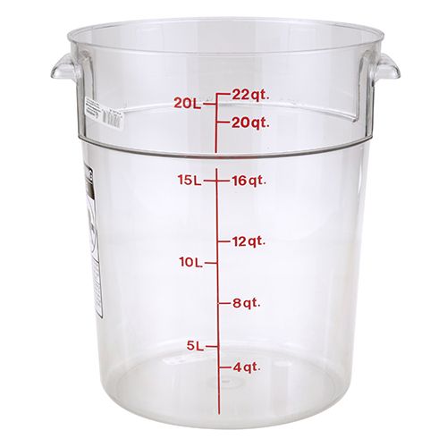 Cambro RFSCW22(135) 22 Quart Clear Red Container