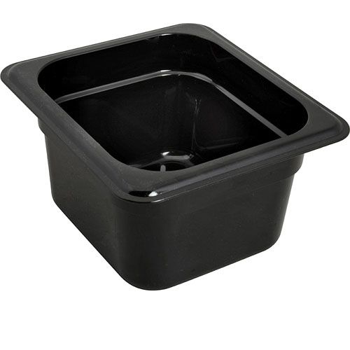 Carlisle Foodservice 1030103 Pan,Food , 1/6 Size,4"D,Black Poly
