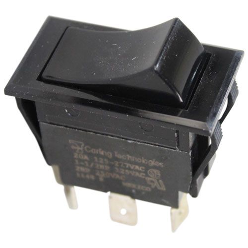 Carter Hoffmann TIGM721-6S-BL-WBL-XSB Rocker Switch W/ 6x1/4" Tab Terminals, ON/OFF/ON