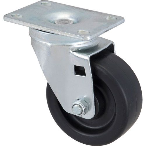 Component Hardware Group C21-1035 Plate Caster - 3-1/2"OD,Swivel,Blk