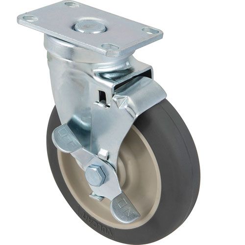 Component Hardware Group C21-3051 5" Swivel Plate Caster W/ Brake & Plastic Hub