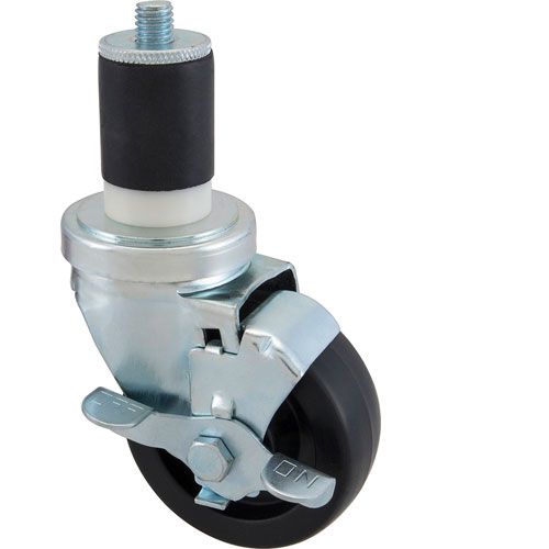 Component Hardware Group C23-1436 Stem Caster,3-1/2"Od,W/BR K,Blk