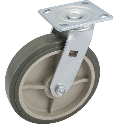Component Hardware Group C31-2080 Gray Swivel Plate Caster, 8" 