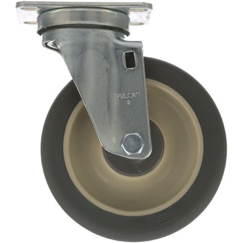 Component Hardware Group CMP1-5PPN Swivel Plate Caster with Polyurethane Wheels, 5" DIA X 1-1/4" Wide, 300 LB Capacity