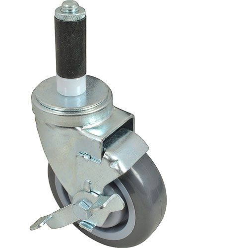 Component Hardware Group CMS1-4RBB Stem Caster, 4", W/Brk, Gry