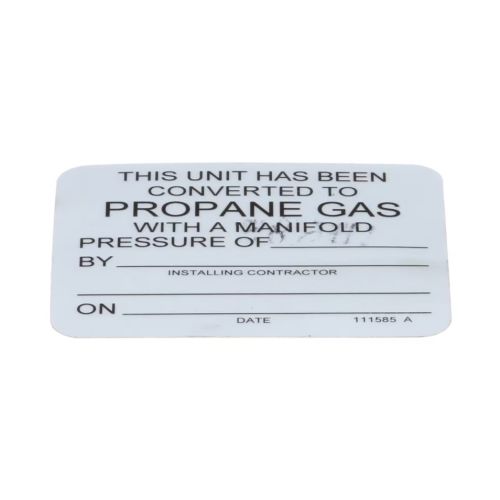 Convotherm 111585 Gas Conversion Label Natural To Propane