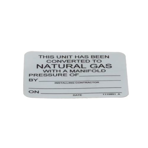 Convotherm 1115851 Gas Conversion Label Propane To Natural