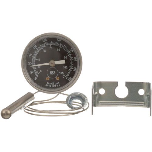 Cres Cor 5238 030 K 2" Dial Thermometer with U-Clamp Mount and 7/16" x 2-1/2" Bulb,  20-220°F