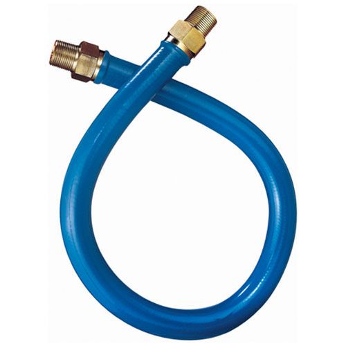 Dormont 16125BP-48 1-1/4" MPT Blue Plastic Coated Gas Hose with Male Swivel Ends