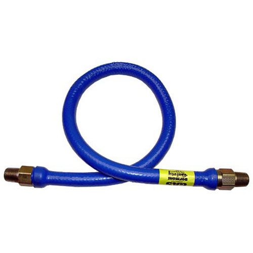 Dormont 1650BP-36 Blue Plastic Coated Gas Hose W/ Male Swivel Ends, 1/2" MPT X 36" 