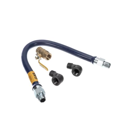Dormont 1650BPV24BXFT Gas Connector Hose Kit Blue SS 1/2" X 24" Food Truck