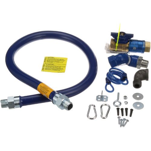 Dormont 1675KITCFS48 3/4" MPT Coated Hose W/ Quick Disconnect, Shut-Off, Elbow and Restraining Device