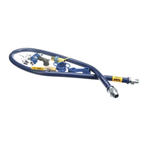 Dormont 1675KITS72 Gas Hose Blue 3/4" x 72" Snapfast Swivel Max Valve & Elbow Restraining Device