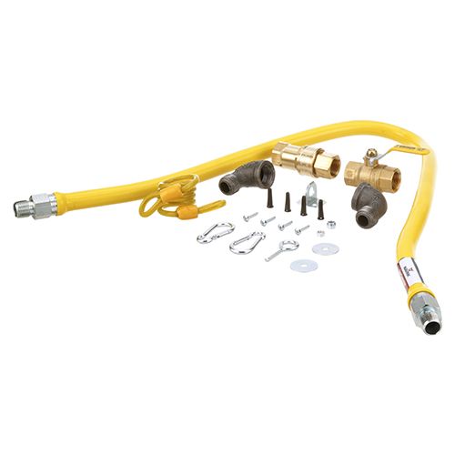 Dormont 68005954 Gas Hose Kit W/Gas Ball Valve & Restraining Cable, 1/2" X 48"
