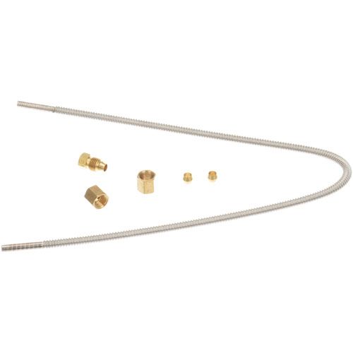 Dormont T3KIT18 3/16"  X 18 " Flex Tube Kit W/ Fittings for Gas & Pilot Lines, 1Flex Tube, Compression Nuts, 1Male Breakaway Fitting