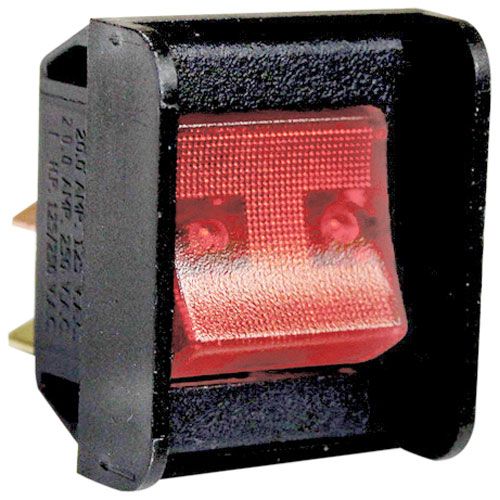 Duke 212280 Amber Lighted Rocker Switch W/ 4 Tab Terminals, 20A, 125-250VAC