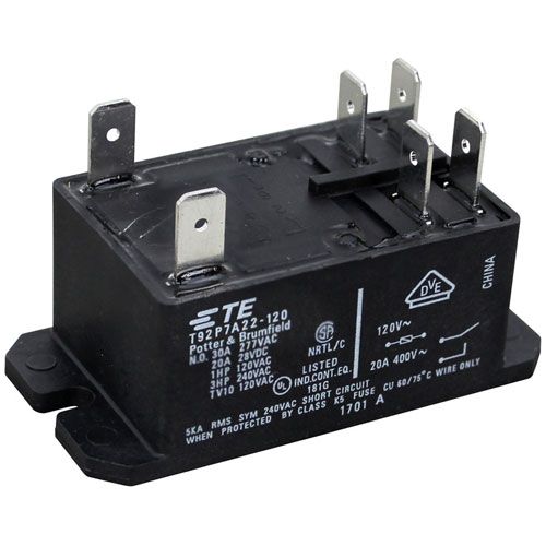 Duke 222724 Dishwasher Relay W/ 6 Tab Terminals, 120V