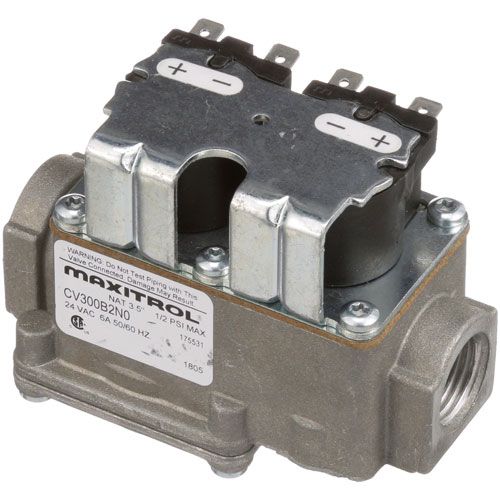 Franke 620415 Dual Gas Solenoid Valve W/ 1/2" FPT Connections, 3.8" WC