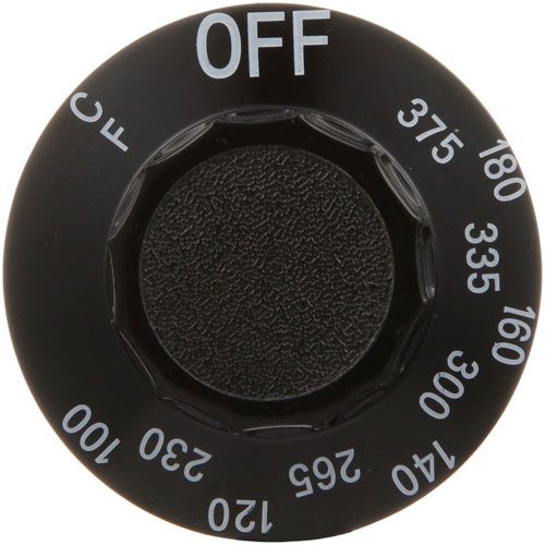 Frymaster FM8160139 Thermostat Knob 2-1/4" DIA, OFF-375-230F, Mount .187", Flat Down