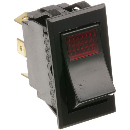 Garland 1872404 DPDT Red Light Switch W/ 7/8" X 1-1/2" Hole & 6x1/4" Tab Terminals