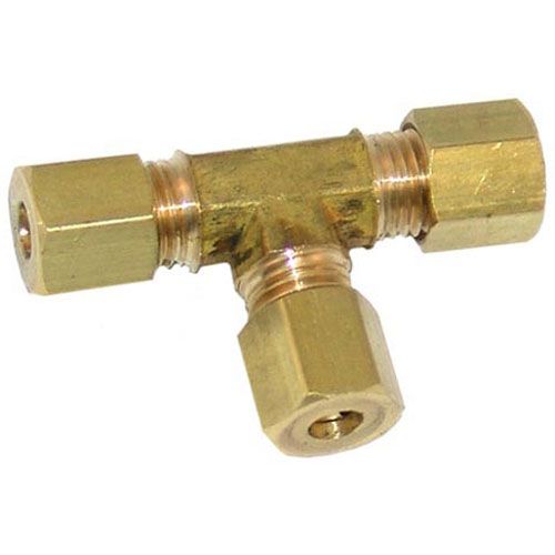 Garland 228170 3/16" Cct Brass Union TEE W/ Nuts and Ferrules, 3/8"-24 Thread