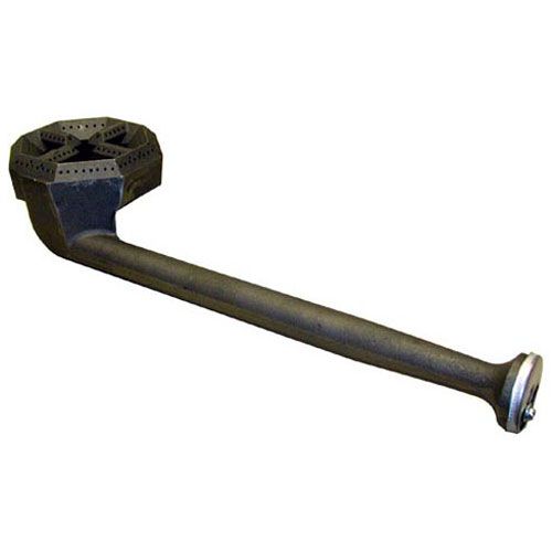 Garland 2702298 Rear Long Burner Assembly W/ Air Shutter & Single Slot, 5-3/4" Hex Head, 2-1/8" Burner DIA, 6.25" DIA Head, 7/16" Orifice Hole