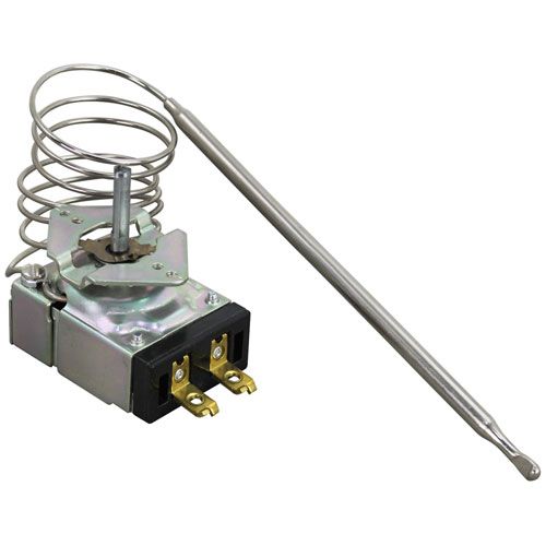Garland G0893-01 K Type Thermostat W/ 1/4" X 7" Nickel Bulb, .187" D-Stem & Black Knob
