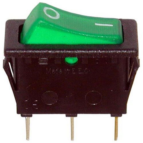 Garland GL2146800 Green Lighted Rocker Switch W/ 1/4" Tabs & 3/8 X 1-1/8" Fit Holes, 20A, 125V