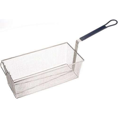 Garland GLF043-1 Twin Fryer Basket Blue 17-1/8" L, 8-1/4" W, 6" H Font Hook, Blue Plastic coated Handle