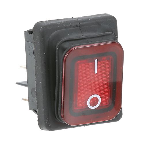 Globe U03041215027 Red Lighted Rocker Switch W/ /4" Tab Terminals