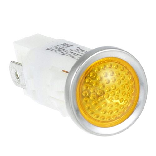 Hatco 02-19-152-00 Amber Signal Light 250V W/ 1/2" Hole Fit, 3/16" Tabs