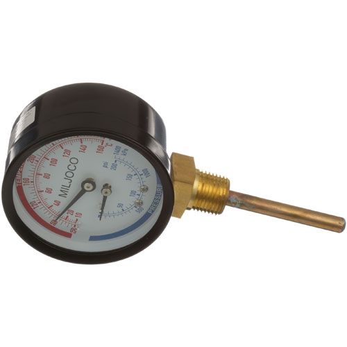 Hatco 03.01.003 3" Dual Scale Pressure/temp Gauge W/ 2-1/2" Probe, 1/2" MPT