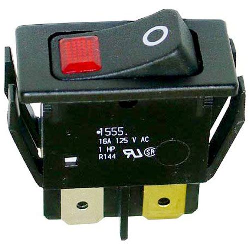 Hatco HT02-19-080 Red Light Rocker Switch W/ 1/2" X 1-1/8" Hole & 1/4 Tabs, 16A 125V