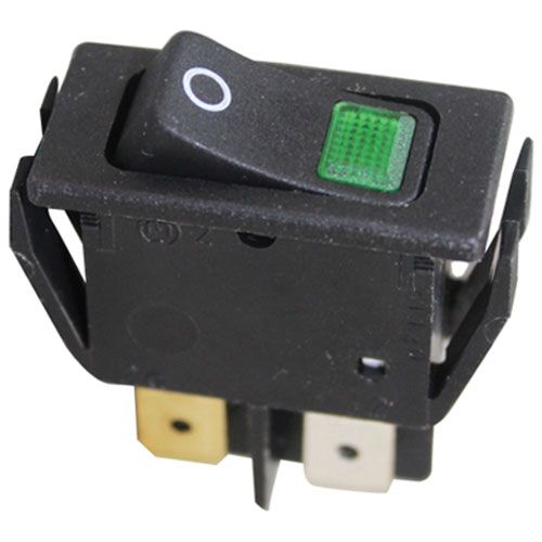 Hatco HT2-19-081-00 Green Lighted Rocker Switch W/ 4 Tab Terminals, 16A/250VAC