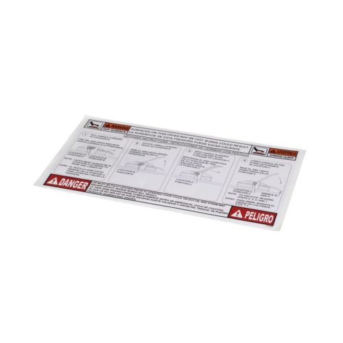 Henny Penny 67329 Fryer Lid Instructions Warning Label