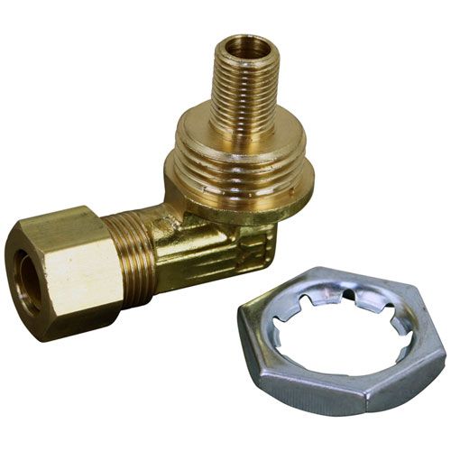 Hobart 404079-3 Orifice Holder - 3/8" CCT X 3/8"-27 Thread, LP Brass Hood Orifice, 3/8"-27 X 1/2" High, for Broiler