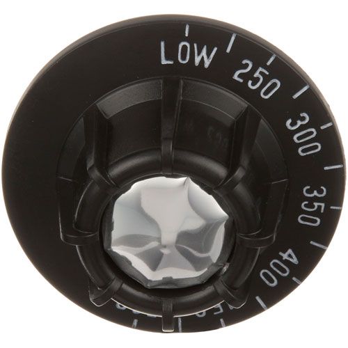 Hobart 715059 Flat Down Thermostat Knob For Oven Dial, 2-1/2" DIA, LOW-250-500F, Mount .290", Position Flat at 260F