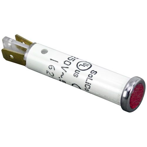 Hobart 824324-1 5/16" Chrome Bezel Red Indicator Light W/ 3/16" Tabs