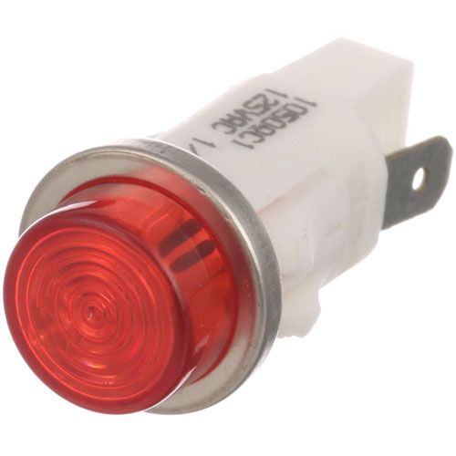 Hobart 844367-55 Red Signal Light, 125V, 1/2" Hole, Chrome Beze