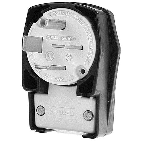 Hubbell -8452C 4-Prong 50A/250 V  Angled Plug