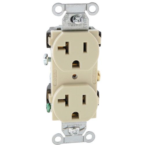 Hubbell CR20I Duplex Receptacle, 125V, 20A