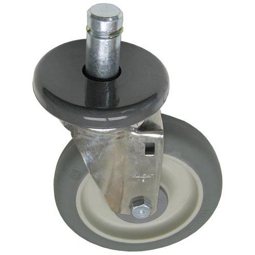 Intermetro 5MP 5" Grey Polyurethane Swivel Caster W/ 7/8" Stem, 300 lbs Load Capacity