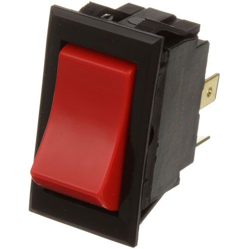 Intermetro RPC13-127 SPST Red Rocker Switch, 7/8" X 1-1/2", On/Off
