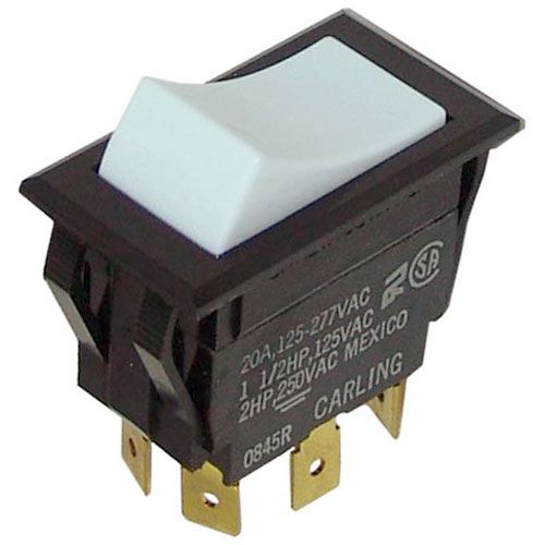 Intermetro TIGL721-1S-WH-FN-BLK Rocker Switch 