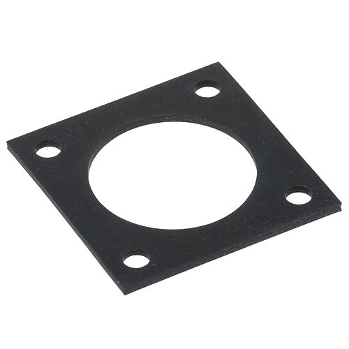 Jackson 05330-011-47-79 3" SQ Black Rubber Flange Gasket, 2.25" Mount Hole Centers 