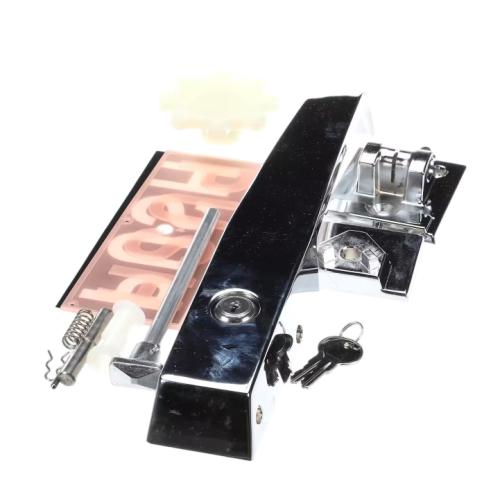 Kason 11236C00006 Door Latch Kit W/ Keys & Turn Knob Inside Release Polished Chrome Walk-In