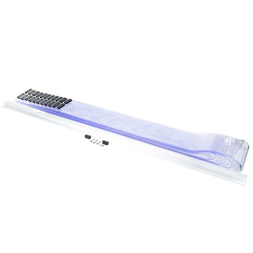 Kason 402SA6065184 51" X 84" Easimount Strip Curtain W/ Aluminum Track, 11 Strips