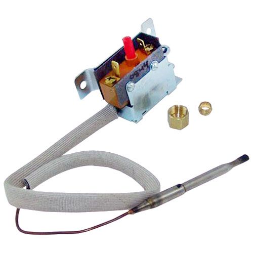 004341 Hi-Limit Fryer Thermostat W/ Insulation Sleeving, 1/4" X 4"bulb, Cap 30"