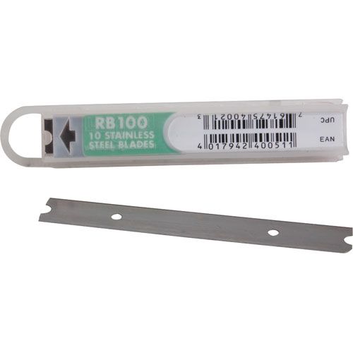 004898 4" Stainless Steel Scraper Blades - 10/Pack