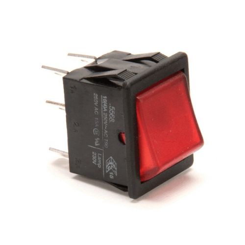 Moffat M013543 Rocker Switch Red Lighted 6 Terminal